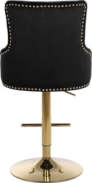 Claude Velvet / Engineered Wood / Metal / Foam Contemporary Black Velvet Adjustable Stool - 20.5" W x 22" D x 42"- 50" H