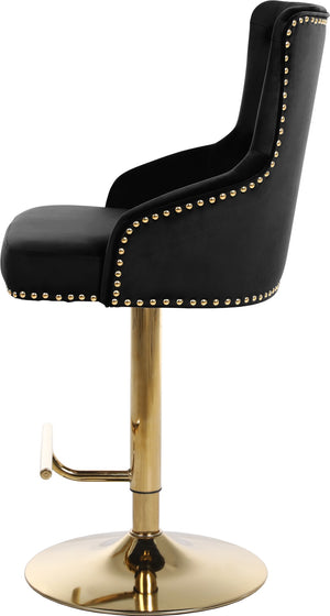 Claude Velvet / Engineered Wood / Metal / Foam Contemporary Black Velvet Adjustable Stool - 20.5" W x 22" D x 42"- 50" H