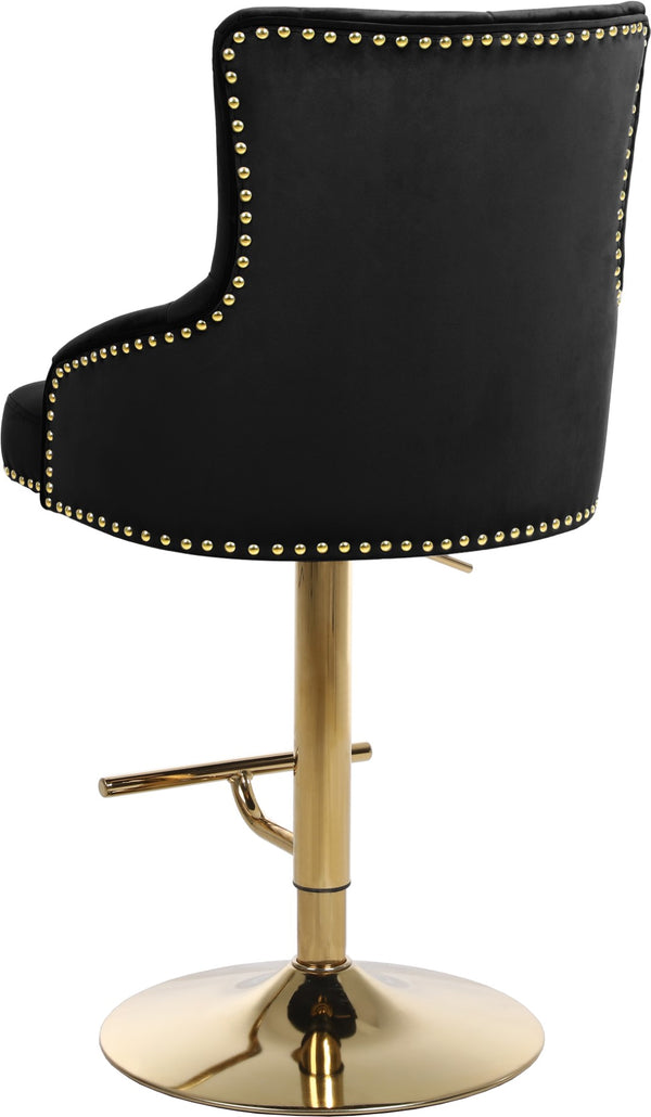 Claude Velvet / Engineered Wood / Metal / Foam Contemporary Black Velvet Adjustable Stool - 20.5" W x 22" D x 42"- 50" H