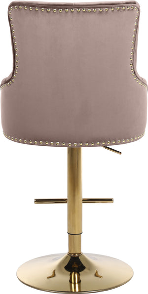 Claude Velvet / Engineered Wood / Metal / Foam Contemporary Pink Velvet Adjustable Stool - 20.5" W x 22" D x 42"- 50" H
