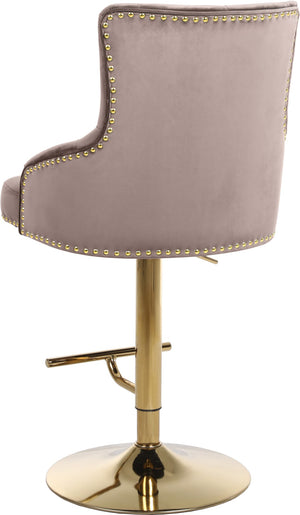 Claude Velvet / Engineered Wood / Metal / Foam Contemporary Pink Velvet Adjustable Stool - 20.5" W x 22" D x 42"- 50" H