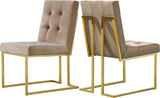 Pierre Velvet / Engineered Wood / Metal / Foam Contemporary Beige Velvet Dining Chair - 18.5" W x 25" D x 36.5" H