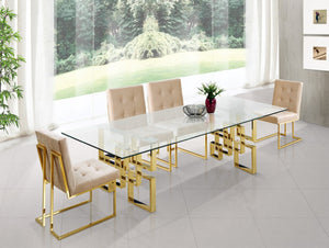 Pierre Velvet / Engineered Wood / Metal / Foam Contemporary Beige Velvet Dining Chair - 18.5" W x 25" D x 36.5" H