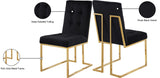 Pierre Velvet / Engineered Wood / Metal / Foam Contemporary Black Velvet Dining Chair - 18.5" W x 25" D x 36.5" H
