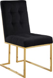 Pierre Velvet / Engineered Wood / Metal / Foam Contemporary Black Velvet Dining Chair - 18.5" W x 25" D x 36.5" H