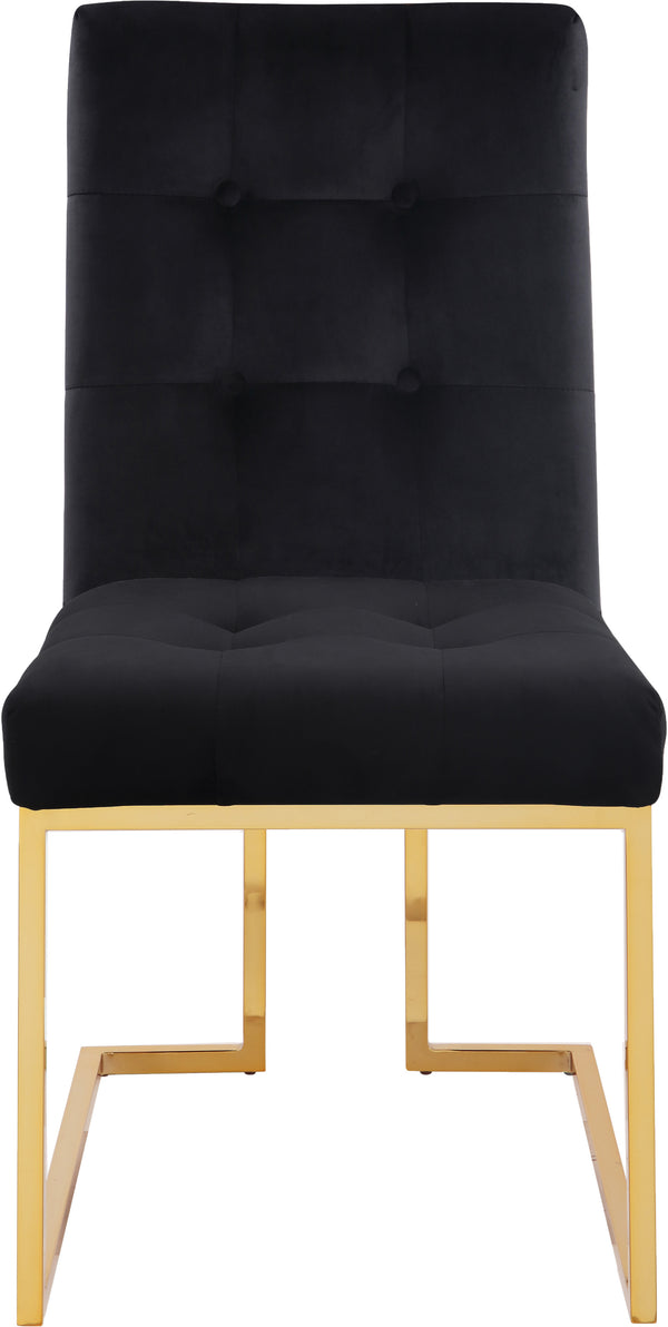 Pierre Velvet / Engineered Wood / Metal / Foam Contemporary Black Velvet Dining Chair - 18.5" W x 25" D x 36.5" H