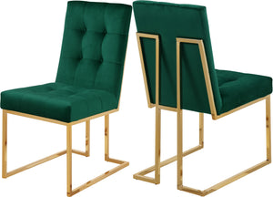 Pierre Velvet / Engineered Wood / Metal / Foam Contemporary Green Velvet Dining Chair - 18.5" W x 25" D x 36.5" H