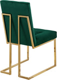 Pierre Velvet / Engineered Wood / Metal / Foam Contemporary Green Velvet Dining Chair - 18.5" W x 25" D x 36.5" H