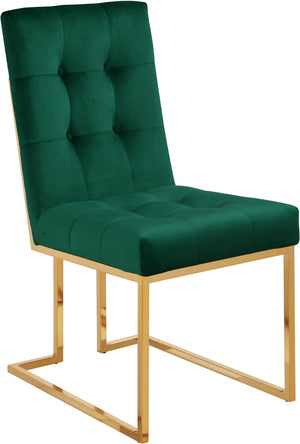 Pierre Velvet / Engineered Wood / Metal / Foam Contemporary Green Velvet Dining Chair - 18.5" W x 25" D x 36.5" H