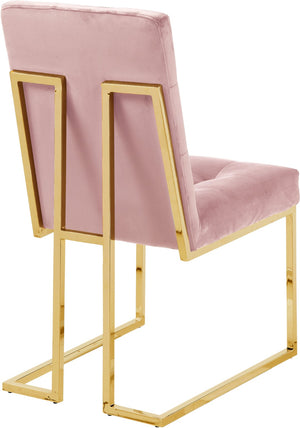 Pierre Velvet / Engineered Wood / Metal / Foam Contemporary Pink Velvet Dining Chair - 18.5" W x 25" D x 36.5" H