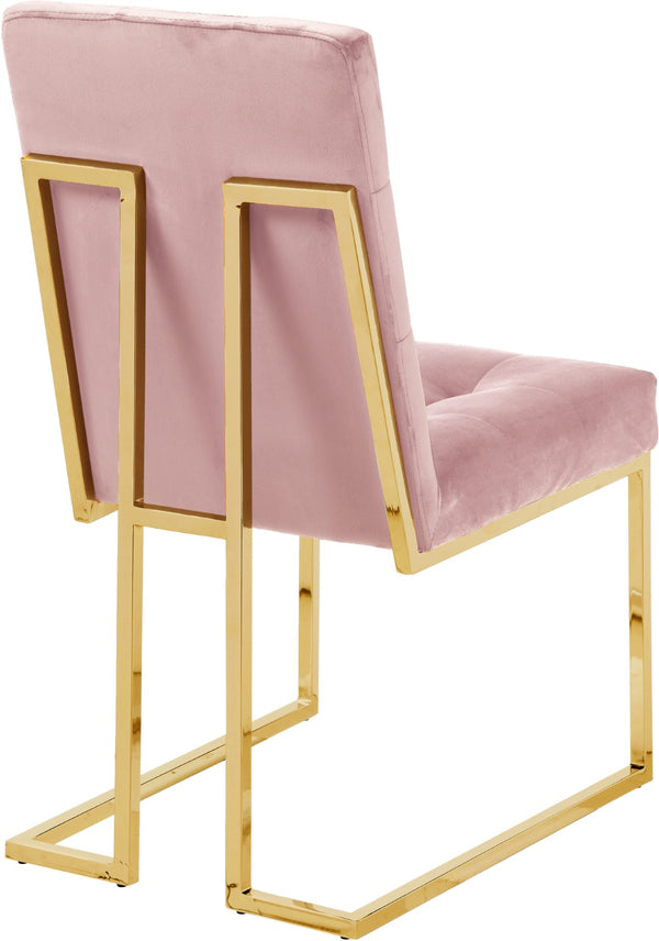 Pierre Velvet / Engineered Wood / Metal / Foam Contemporary Pink Velvet Dining Chair - 18.5" W x 25" D x 36.5" H