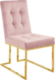 Pierre Velvet / Engineered Wood / Metal / Foam Contemporary Pink Velvet Dining Chair - 18.5" W x 25" D x 36.5" H