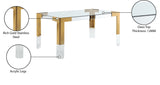 Casper Acrylic / Glass / Stainless Steel Contemporary Rich Gold Dining Table - 60" W x 36" D x 29.5" H