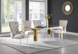 Casper Acrylic / Glass / Stainless Steel Contemporary Rich Gold Dining Table - 60" W x 36" D x 29.5" H