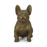 Delamore Outdoor French Bulldog Garden Statue, Rustic Gold Noble House