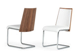 VIG Furniture Morgan - Modern White & Walnut Dining Chair (Set of 2) VGEWF3175BE-WHT