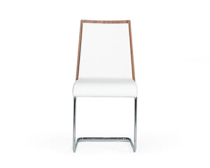 VIG Furniture Morgan - Modern White & Walnut Dining Chair (Set of 2) VGEWF3175BE-WHT
