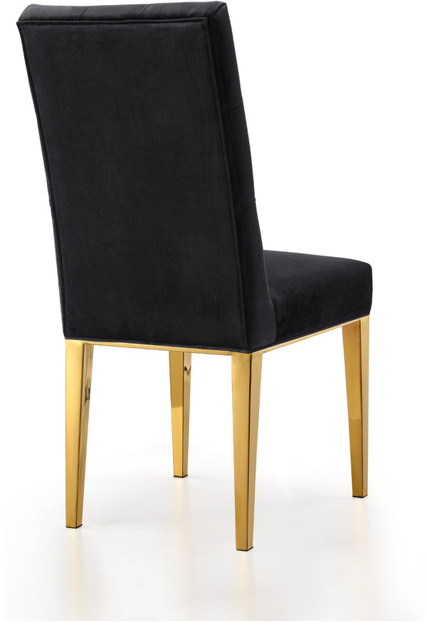 Capri Velvet / Engineered Wood / Stainless Steel / Foam Contemporary Black Velvet Dining Chair - 19" W x 20.5" D x 42" H