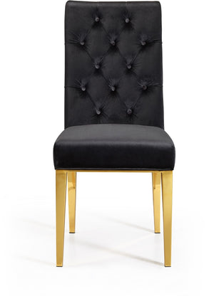 Capri Velvet / Engineered Wood / Stainless Steel / Foam Contemporary Black Velvet Dining Chair - 19" W x 20.5" D x 42" H