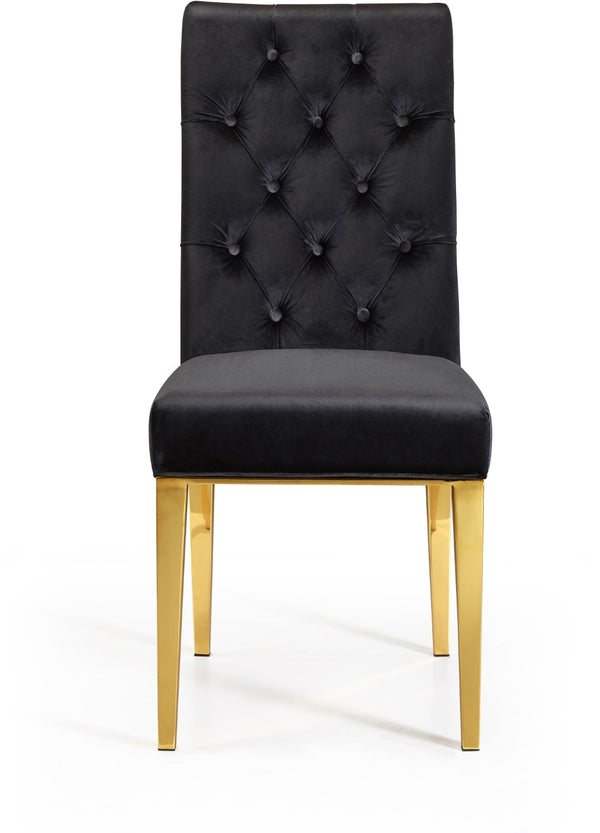 Capri Velvet / Engineered Wood / Stainless Steel / Foam Contemporary Black Velvet Dining Chair - 19" W x 20.5" D x 42" H