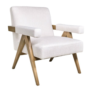 Sagebrook Home Contemporary Wood - Scandinavian Accent Chair - Ivory 17051-03 Ivory/beige Non-woven Fabric