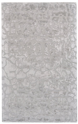 Mali Lustrous Tufted Abstract Rug, Silver Gray, 9ft-6in x 13ft-6in Area Rug