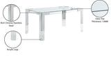 Casper Acrylic / Glass / Stainless Steel Contemporary Rich Chrome Dining Table - 60" W x 36" D x 29.5" H