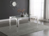 Casper Acrylic / Glass / Stainless Steel Contemporary Rich Chrome Dining Table - 60" W x 36" D x 29.5" H