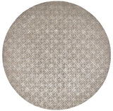 Manoa Tufted Lattice Wool Rug, Natural Tan/Oyster, 10ft x 10ft Round