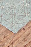 Manoa Tufted Lattice Wool Rug, Cloud Blue/Sky Gray, 9ft-6in x 13ft-6in Area Rug