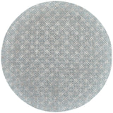 Manoa Tufted Lattice Wool Rug, Cloud Blue/Sky Gray, 10ft x 10ft Round