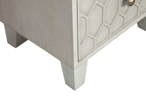 Denver Two Drawer Nightstand - Handcrafted Mahogany Accent Table with Honeycomb Design & Storage