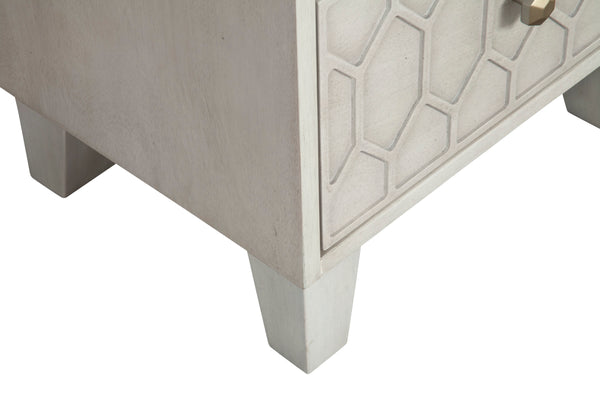 Denver Two Drawer Nightstand - Handcrafted Mahogany Accent Table with Honeycomb Design & Storage