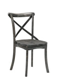 Kendric Farmhouse Side Chair (Set-2) Rustic Gray (WD Grey) 71897-ACME