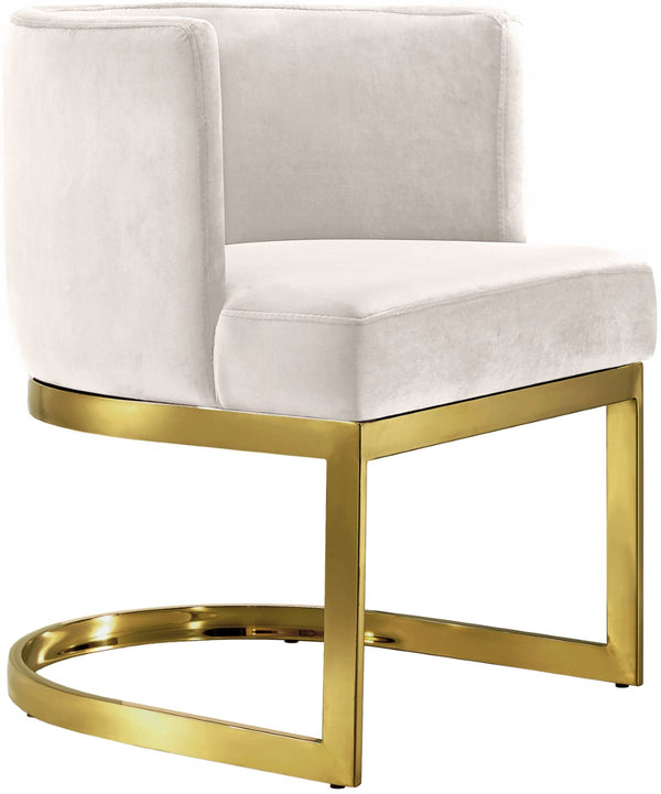 Gianna Velvet / Engineered Wood / Stainless Steel / Foam Contemporary Cream Velvet Dining Chair - 24" W x 22" D x 29.5" H