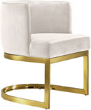 Gianna Velvet / Engineered Wood / Stainless Steel / Foam Contemporary Cream Velvet Dining Chair - 24" W x 22" D x 29.5" H