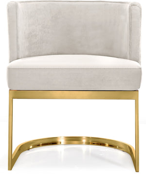 Gianna Velvet / Engineered Wood / Stainless Steel / Foam Contemporary Cream Velvet Dining Chair - 24" W x 22" D x 29.5" H