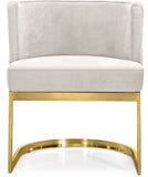 Gianna Velvet / Engineered Wood / Stainless Steel / Foam Contemporary Cream Velvet Dining Chair - 24" W x 22" D x 29.5" H