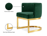 Gianna Velvet / Engineered Wood / Stainless Steel / Foam Contemporary Green Velvet Dining Chair - 24" W x 22" D x 29.5" H