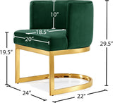 Gianna Velvet / Engineered Wood / Stainless Steel / Foam Contemporary Green Velvet Dining Chair - 24" W x 22" D x 29.5" H