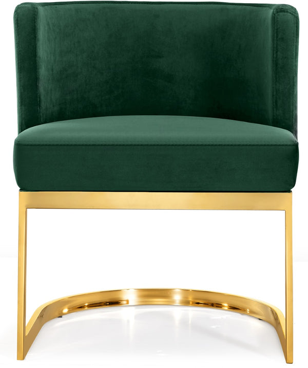 Gianna Velvet / Engineered Wood / Stainless Steel / Foam Contemporary Green Velvet Dining Chair - 24" W x 22" D x 29.5" H