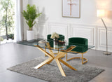 Gianna Velvet / Engineered Wood / Stainless Steel / Foam Contemporary Green Velvet Dining Chair - 24" W x 22" D x 29.5" H