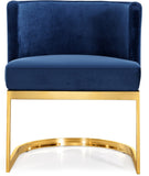 Gianna Velvet / Engineered Wood / Stainless Steel / Foam Contemporary Navy Velvet Dining Chair - 24" W x 22" D x 29.5" H