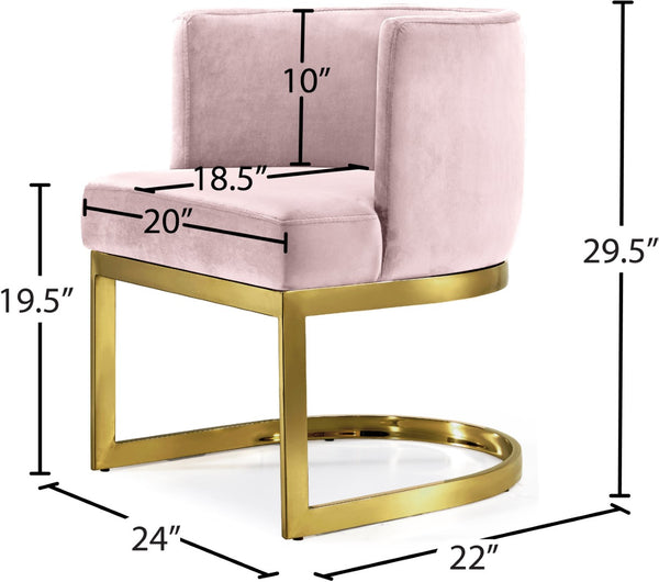 Gianna Velvet / Engineered Wood / Stainless Steel / Foam Contemporary Pink Velvet Dining Chair - 24" W x 22" D x 29.5" H
