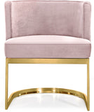 Gianna Velvet / Engineered Wood / Stainless Steel / Foam Contemporary Pink Velvet Dining Chair - 24" W x 22" D x 29.5" H