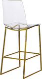 Lumen Lucite Polycarbonate / Metal Contemporary Gold Metal/Lucite Polycarbonate Stool - 16.5" W x 20" D x 42" H