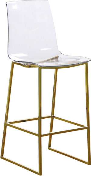 Lumen Lucite Polycarbonate / Metal Contemporary Gold Metal/Lucite Polycarbonate Stool - 16.5" W x 20" D x 42" H