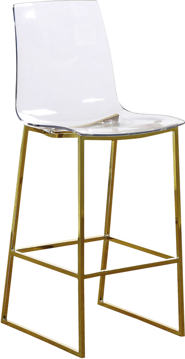 Lumen Lucite Polycarbonate / Metal Contemporary Gold Metal/Lucite Polycarbonate Stool - 16.5" W x 20" D x 42" H