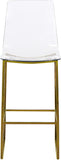 Lumen Lucite Polycarbonate / Metal Contemporary Gold Metal/Lucite Polycarbonate Stool - 16.5" W x 20" D x 42" H