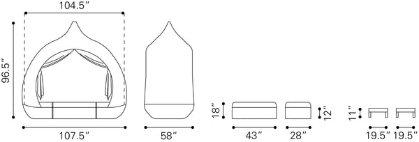 Zuo Modern Majorca 100% Olefin, Polyethylene, Aluminum Modern Commercial Grade Daybed Brown, Beige 100% Olefin, Polyethylene, Aluminum